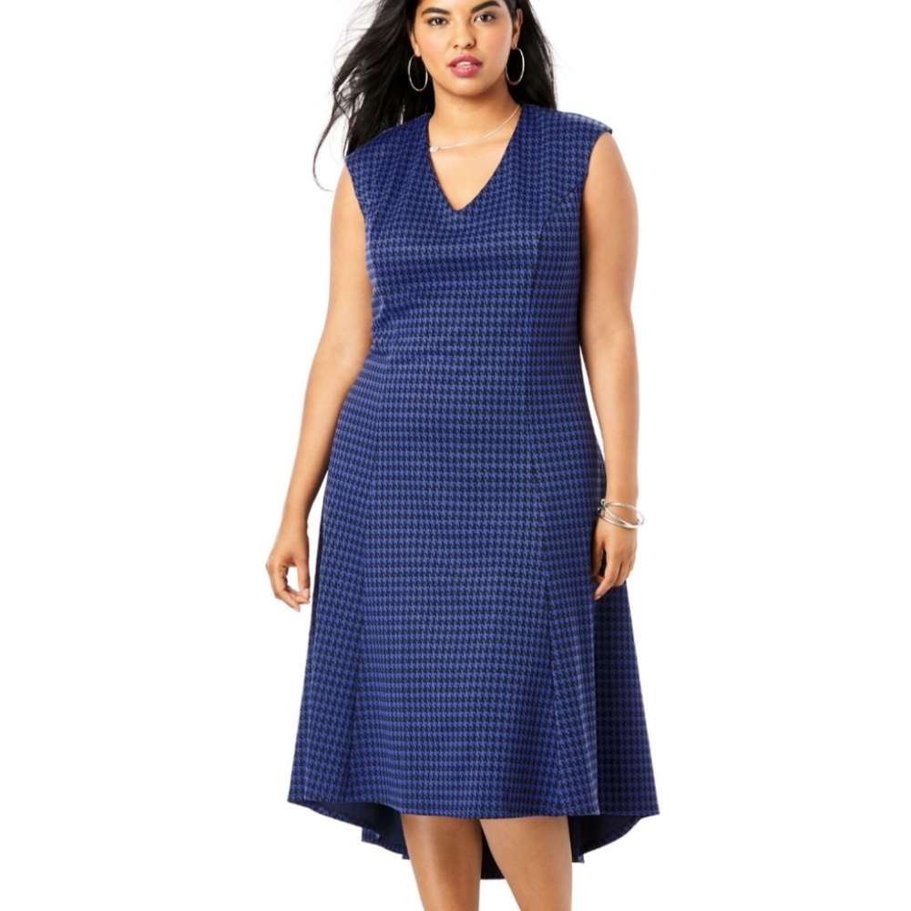 Roaman's Ponte Fit and Flare Dress 14W